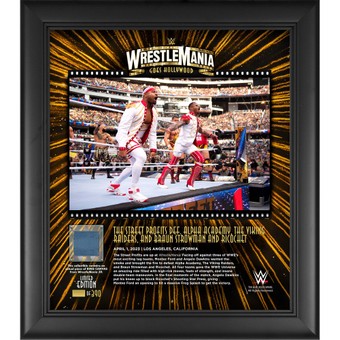 Street Profits WWE Framed 15" x 17" 2023 WrestleMania 39 Night 1 Collage with a Piece of Match-Used Canvas - Limited Edition of 390
