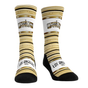 Unisex Rock Em Socks White/Gold WWE WrestleMania 39 Crew Socks