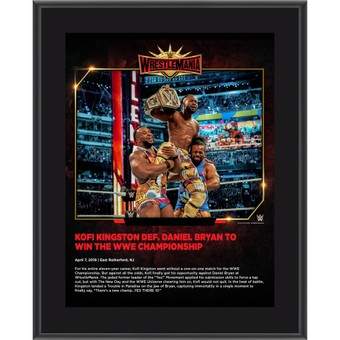 Kofi Kingston WWE Framed 10.5" x 13" WrestleMania 35 Sublimated Plaque