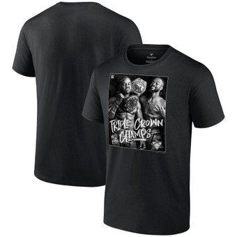 Men's Fanatics Branded Black The New Day Triple Crown Champs Photo T-Shirt