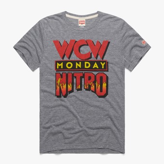 Men's Homage Heather Gray WCW Monday Nitro Retro Event Logo T-Shirt
