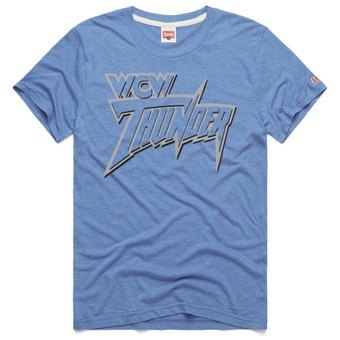 Men's Homage Heather Light Blue WCW Thunder Tri-Blend T-Shirt